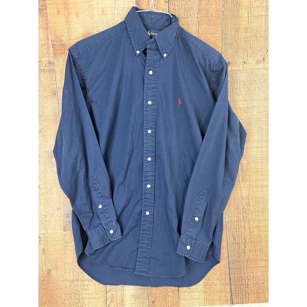 Polo Ralph Lauren Blake Shirt Mens Small Navy Cotton Button Down Preppy Red Pony